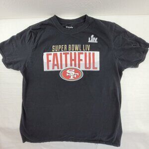 San Francisco 49ers T-Shirt Womens L Black Super Bowl 54 NFL Always Faithful